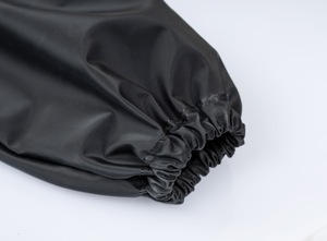 Veste <span class=keywords><strong>de</strong></span> <span class=keywords><strong>pluie</strong></span> tricotée en PVC classique noir respirant imperméable pour les travailleurs en plein air Construction pêche Agriculture Logo - Product Image 5