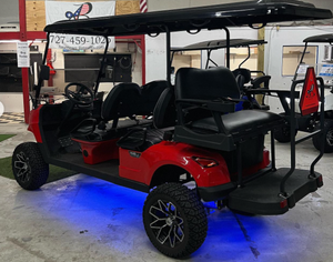 Red 4-Wheel Electric <b>Golf</b> Cart 6 Passenger Utility Cruiser Modern Off Road Leisure Vehicle Double Motor 400W ABS Body - Product Image 2