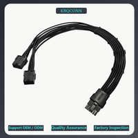 Harga Pabrik Grosir Kabel Ekstensi KBQCONN 12VHPWR 12+4PIN Male to Female Berlapis untuk Catu Daya GPU