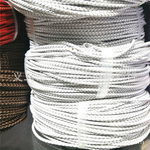 Cordon en cuir véritable rouge, cordon rond en macramé pour sacs, diamètre 2 mm, origine Yiwu - Product Image 5