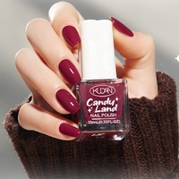 Vernis à ongles KUDAN brillant bordeaux à base d'eau, application fluide, manucure DIY pour salon, certifications complètes, approvisionnement en gros