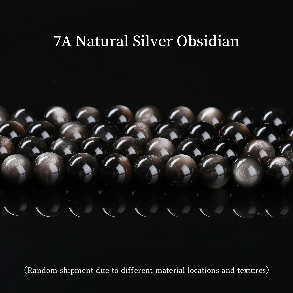 7A Natural Silver Obsidian Beads