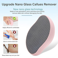 Râpe à pieds professionnelle en verre nano pour éliminer les callosités, lime à pieds en cristal pour peaux mortes et talons fendillés, en hêtre