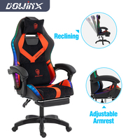 Échantillon gratuit Chaise de jeu de bureau RVB avec repose-pieds en tissu respirant Chaise de jeu Silla Chaise d'ordinateur RGB Racing Gamer