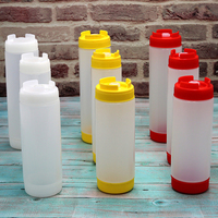 Botol peras saus Fifo plastik dapat dipakai ulang ramah lingkungan Logo kustom Dispenser saus untuk peralatan Herbal & rempah-rempah