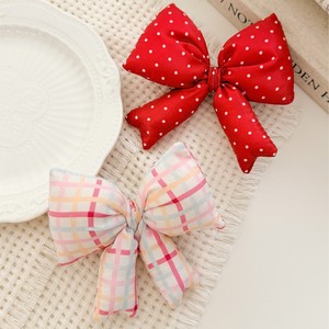 Fermaglio per capelli a fiocco scozzese <span class=keywords><strong>fresco</strong></span>, con imbottitura in cotone, dolce e carino, fiocco in tessuto tridimensionale, fermaglio a becco d'anatra, fatto a mano, regalo versatile - Product Image 4