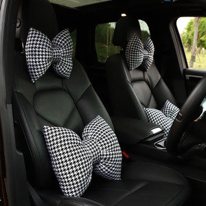 Houndstooth Car Headrest And Neck Support <b>Pillow</b> U <b>Shape</b> Ergonomic Lumbar Cushion For Auto Seat Comfort Four Seasons Use - Product Image 1