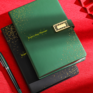 Cuaderno de negocios personalizado A5 2024, superventas, cubierta de cuero, tapa dura, logotipo personalizado, pluma de encuadernación de costura, juego de regalo - Product Image 5