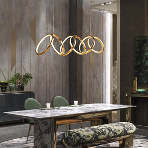 Luminaire de luxe moderne avec anneau et pendentif en LED pour salle à manger, éclairage de cuisine, <span class=keywords><strong>lustre</strong></span> décoratif, <span class=keywords><strong>bar</strong></span> d'intérieur, luminaire suspendu - Product Image 2