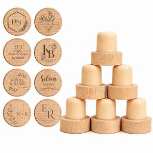 Bouchons de bouteille en liège gravés en forme de T, bouchons de bouteille en bois personnalisés pour mariage, pour bière et champagne - Product Image 1