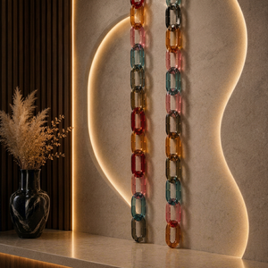 Grande chaîne en résine creuse et massive, style moderne, mélange de couleurs, punk, pour décoration murale, par FALAK WORLD EXPORT - Product Image 1