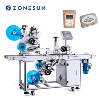 ZONESUN ZS-TB602 Machine d'étiquetage automatique à grande vitesse à double tête pour flacons cosmétiques plats, sacs, étiquettes de surface plane, étiquetage supérieur et inférieur