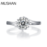 Bague en moissanite de couleur D de l'usine de bijoux MUSHAN pour femmes, argent sterling S925, flocon de neige torsadé, luxe léger