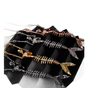 Collier <span class=keywords><strong>sirène</strong></span> Saturne pour femme, style punk sombre, vintage, artistique et exquis, chaîne de clavicule - Product Image 5