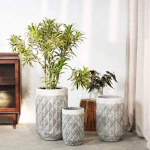 कलात्मक रेट्रो नई चीनी शैली उच्च बड़े व्यास फर्श फूल बर्तन बतख पैर - Product Image 3