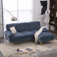 Wohn möbel Weiß Großer Stoff 3-Sitzer-Sofa Schnitts ofa Bequemes L-förmiges Sofa
