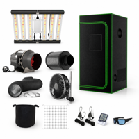 LUXINT AU Stock Tente de culture tout-en-un 120x120cm (4x4ft) avec kit complet : éclairage de culture, système de ventilation, ventilateur à clip pour intérieur