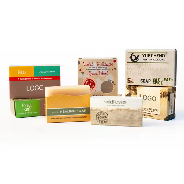 Wholesale Luxury Custom Soap Boxes with Logo Folders Style Embossing Recyclable Cardboard Packaging for Soap Packaging