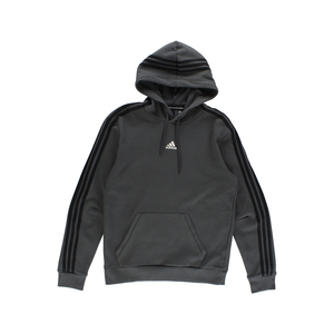 ADIDAS ADI BOS เสื้อฮู้ดลายทางผู้ชายสีเทาเข้มพิมพ์ลายซิปหน้าพร้อมคุณสมบัติป้องกันการหดตัว-100% ของแท้ - Product Image 1