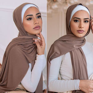 Nuovo Arrivo Sciarpa/Stola da Donna in Cotone Elasticizzato Tinta Unita, <span class=keywords><strong>Hijab</strong></span> Istantaneo in Jersey Premium - Product Image 2
