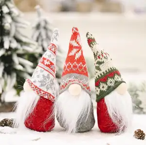 Casaco de pelúcia do gnome do natal, pequeno feito à mão, boneco de pelúcia, elf, figuras de natal para decorações de férias