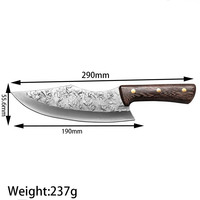 Couteau de boucher de haute qualité, 7 pouces, en acier inoxydable, couteau à viande, couteau de cuisine, manche en bois, couteaux de chef