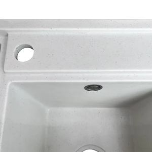 Évier en céramique artificielle blanche à <span class=keywords><strong>double</strong></span> cuve Évier de cuisine en quartz Évier de cuisine commercial Topmount de luxe - Product Image 3