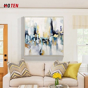 <span class=keywords><strong>Pintura</strong></span> al óleo abstracta pintada a mano sobre lienzo paisaje simple para decoración de sala de estar u oficina - Product Image 4