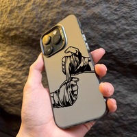 Coque de téléphone portable en TPU et PC avec impression de poing amusant et argent électroplaqué pour iPhone X, XR, XS, 11, 12, 13, 14, 15, 16, 17, 18 Pro Max