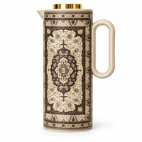 Thermos à double paroi en acier inoxydable de 1 L, design artistique traditionnel, style persan, isolation thermique portable, bouilloire de camping