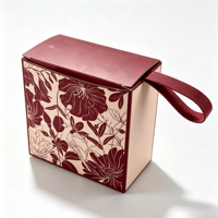 Boîte cadeau de mariage écologique avec poignée en cuir, estampage à chaud, dorure à chaud, revêtement UV, service de conception gratuit, vente directe d'usine, boîte à rabat
