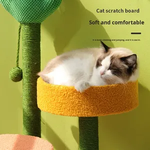 Arbre à chat classique et mignon avec griffoir en sisal épais, résistant à l'usure et de haute qualité, design cactus - Product Image 3