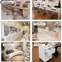 Fauteuil de pédicure de luxe avec repose-pieds massant, hydromassage sans tuyauterie, dossier réglable, pour salon de manucure