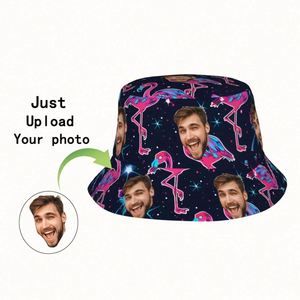 Chapeau Bob Personnalisable à Motif Dessin Animé, Design Photo Personnalisé Dessiné à la Main pour Hommes et Femmes, Idéal pour l'Été, la Plage, les Vacances, Cadeau Unique - Product Image 1