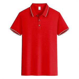เสื้อโปโลสีพื้น แขนสั้น แต่งขอบตัดกัน โพลีเอสเตอร์ ชุดทำงานสำหรับองค์กร ชุดใส่ประจำวัน - Product Image 2