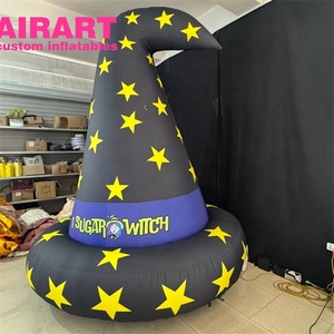 Festival <span class=keywords><strong>de</strong></span> Halloween decoración inflable sombrero <span class=keywords><strong>de</strong></span> mago modelo, patrón <span class=keywords><strong>de</strong></span> impresión inflable gran sombrero <span class=keywords><strong>de</strong></span> bruja globo - Product Image 1