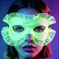 Masque pour les yeux portable en polyester lumineux UV multicolore pour la danse masquée, la discothèque, l'ornement de soirée