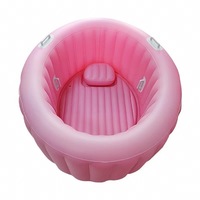 Baignoire de naissance rose pour accouchement à domicile, bain de grossesse pour femme enceinte, bassin de naissance gonflable blanc avec poignées et oreiller