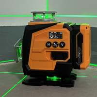 Niveau laser industriel portable 4D vert à faisceau 360° avec fonction d'auto-nivellement et batterie au lithium pour bricolage