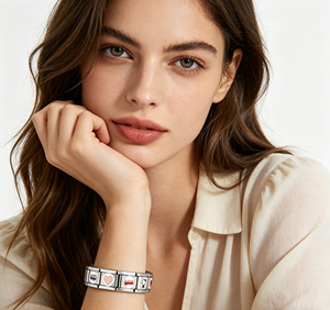 Italian <b>Charm</b> Bracelet & <b>Bangles</b> DIY Cute Fresh Funny Fashion Jewelry Stainless Steel Platinum Plated Trendy Unisex Gift Custom - Product Image 4