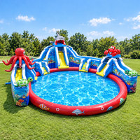 Toboggan aquatique mobile gonflable, parc aquatique gonflable avec piscine, location de parc aquatique gonflable pas cher