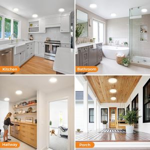 Slochi Flush Mount <b>Ceiling</b> <b>Light</b> 7.5 Inch 15W <b>LED</b> 3000K 4000K 6500K White <b>Modern</b> Design - Product Image 6