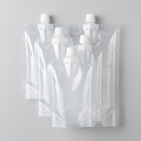 Sac d'emballage transparent avec couvercle pour thé au lait, jus, sauce, aliments liquides et boissons