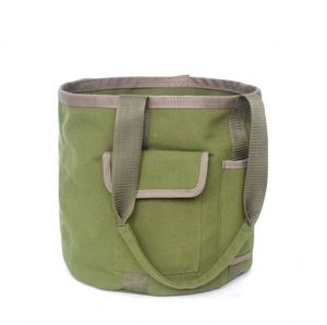 Free Sample Reusable Portable Bucket Garden Tool <b>Bag</b> Waterproof Canvas <b>Gardening</b> Tote Storage Pouch for Farm Work - Product Image 1