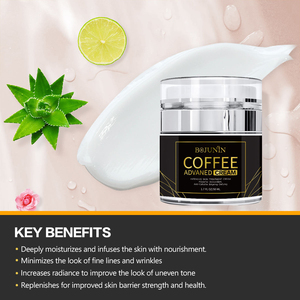 Crema Facial Orgánica de Aloe Vera, Té Verde, Camelia y Café con Extracto Natural Antiedad que Reduce las Líneas Finas y las Arrugas, Reafirmante y Lifting - Product Image 3