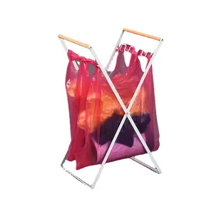 Hochwertiger faltbarer Müll halter Kunststoff-Mülls ack Stock Rack Mülls äcke Hänge gestell halter Stand