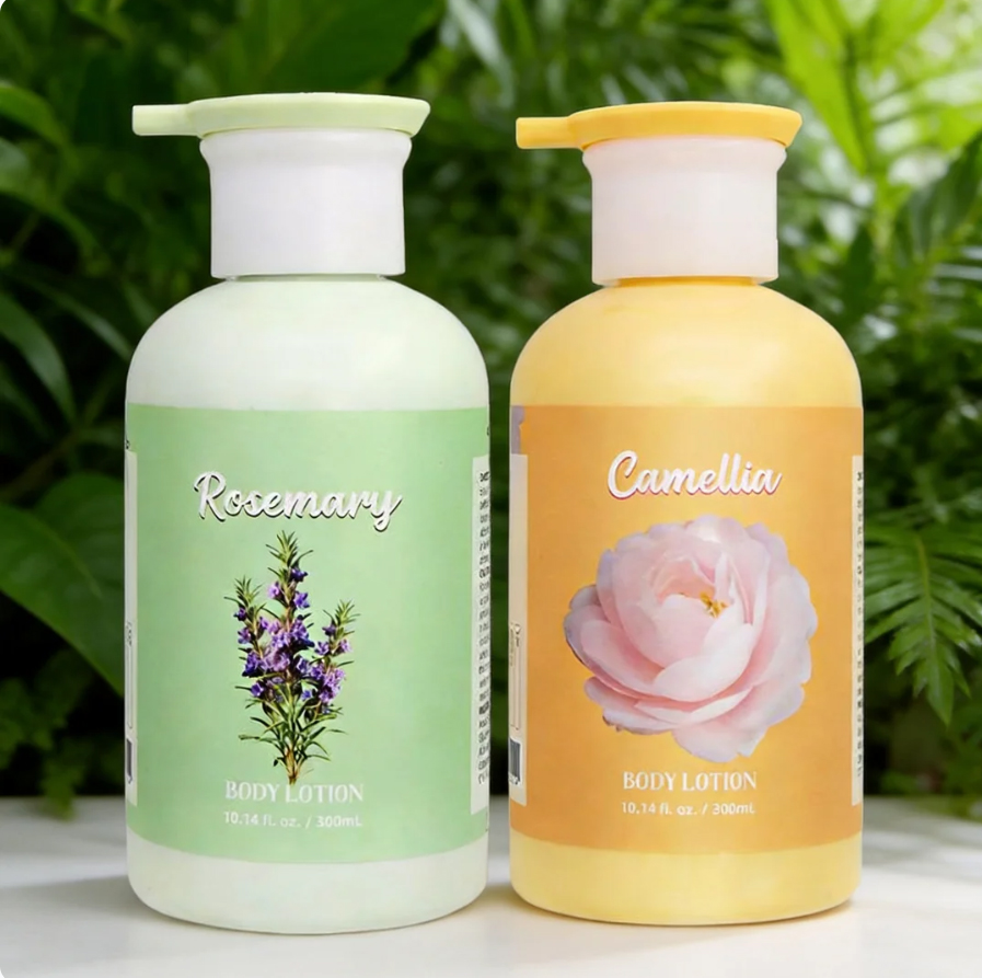Private Label 300ml Natural Plant Extract Body Lotion - Rosemary & Camellia Moisturizing Skin Care Lotion For Dry Skin