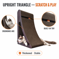 Griffoir pour chat en carton ondulé, style simplicité triangulaire vertical, résistant à l'usure, aux rayures et aux éclats