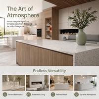 Dalles de terrazzo en pierre artificielle personnalisées, résistantes à l'usure, design moderne pour les sols d'hôtels et d'appartements