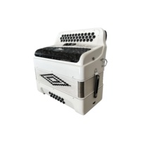 SEASOUND Accordéon professionnel OEM 34 boutons 12 basses 3 registres Blanc brillant avec grille et boutons noirs Modèle JB3412C